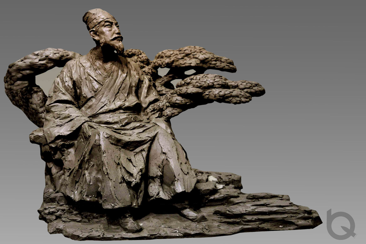 北宋文学家苏东坡的古代人物雕塑坐姿