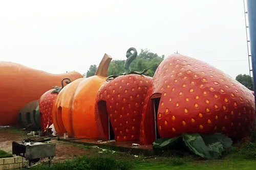草莓南瓜彩色水果塑石假山雕塑建筑