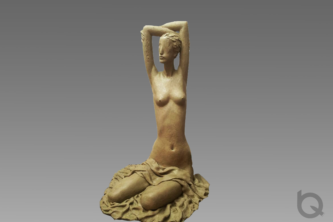 苗条纤瘦的女人体铸铜雕塑