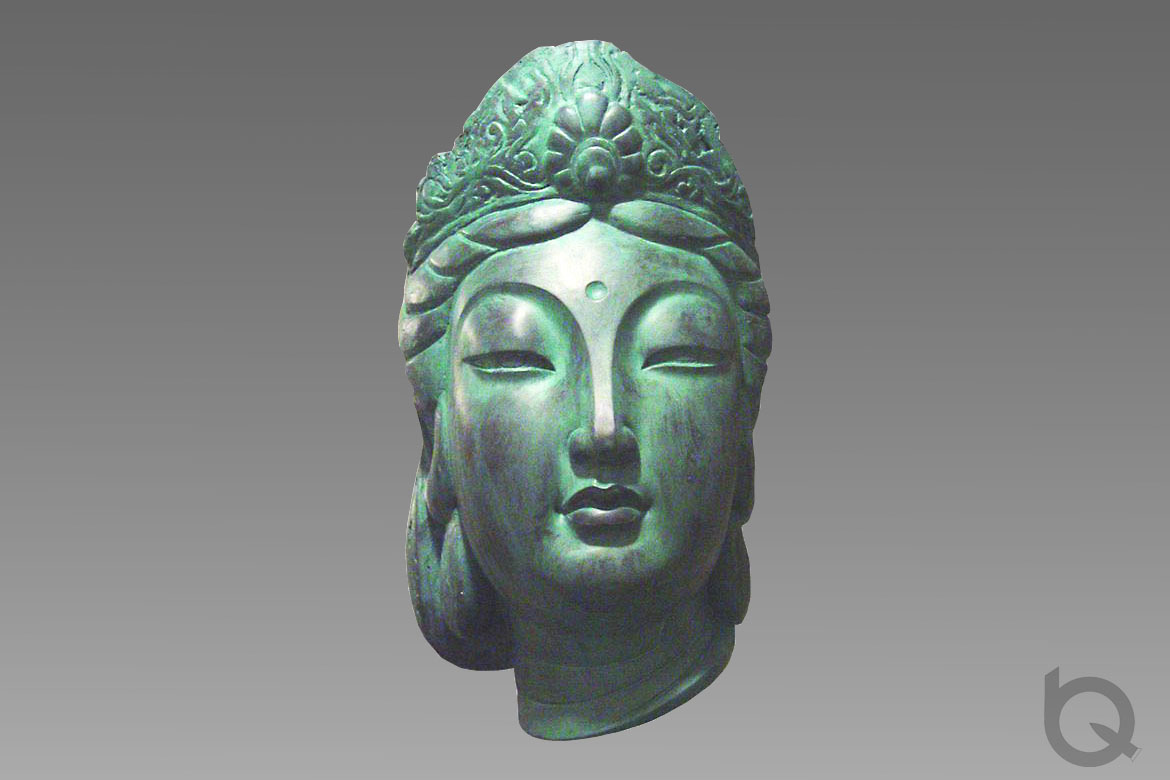 博仟雕塑企业创作的铸铜雕塑观音菩萨头像