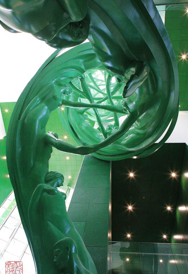 博仟ky开元官网不锈钢龙的雕塑图片的螺旋与生命雕塑内部构造