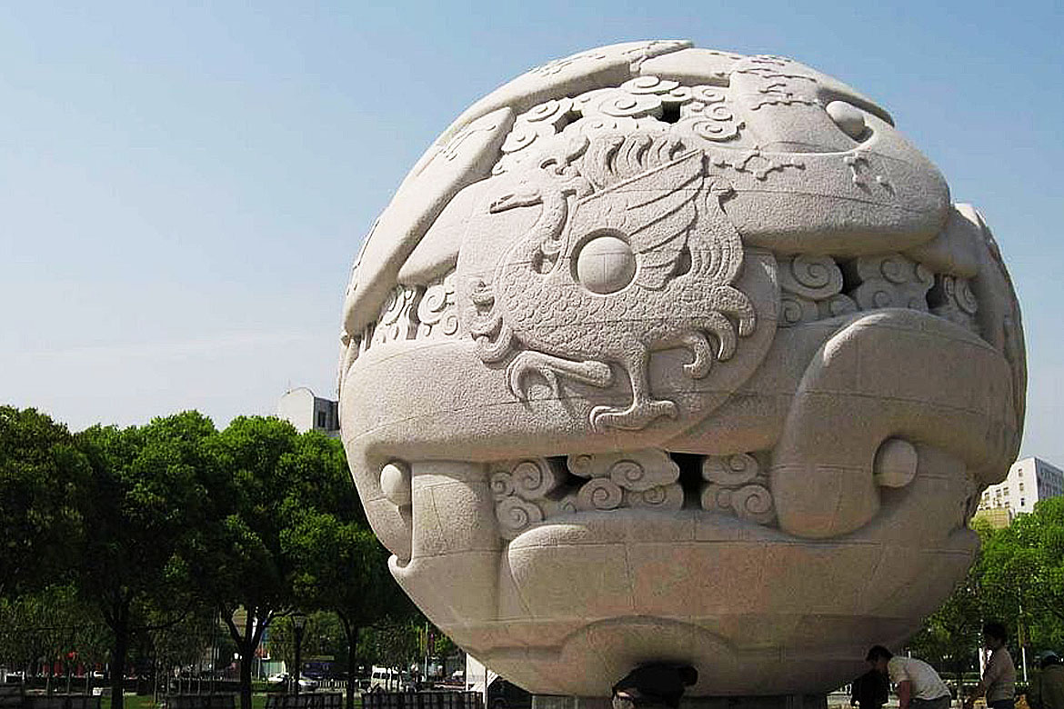 博仟ky开元官网的天圆雕塑创意摆放效果