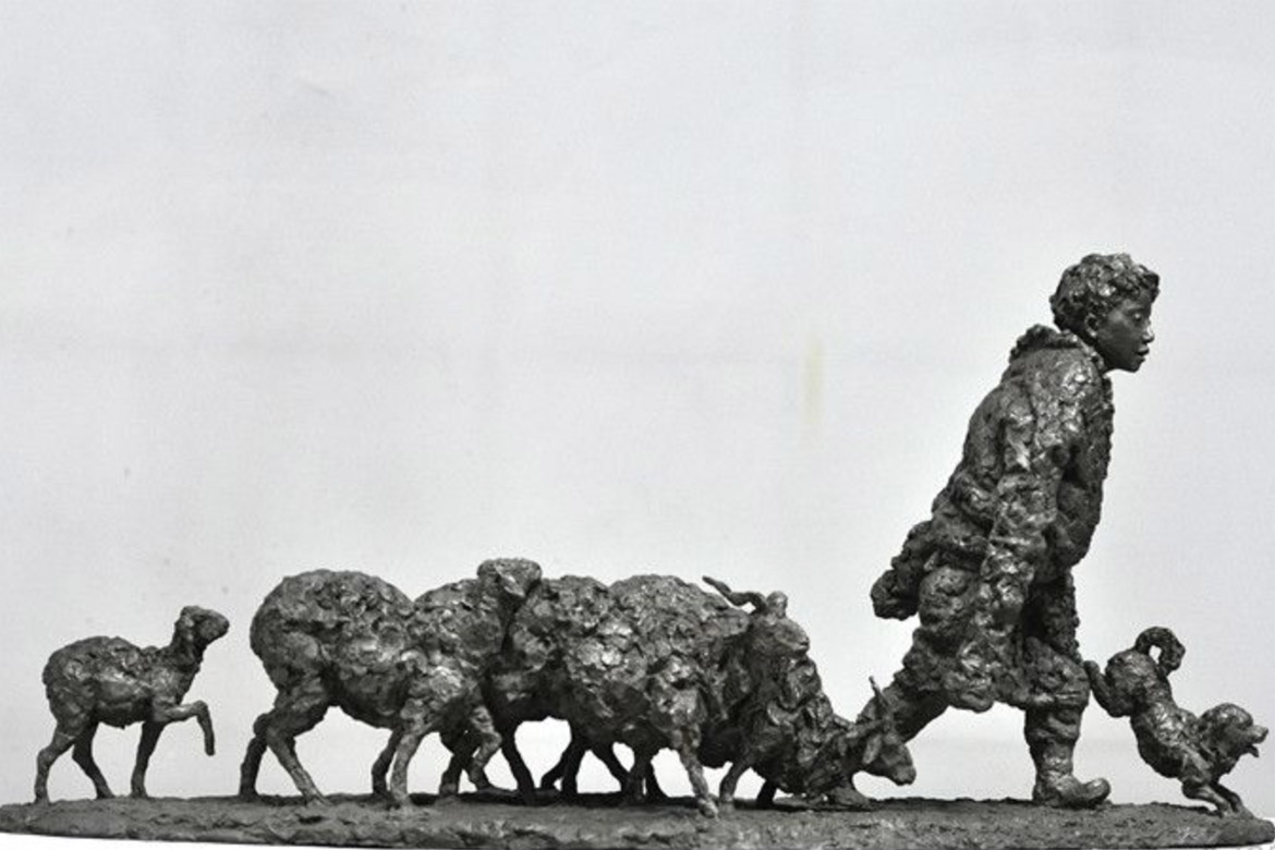 博仟雕塑厂的西藏放羊雕塑欣赏