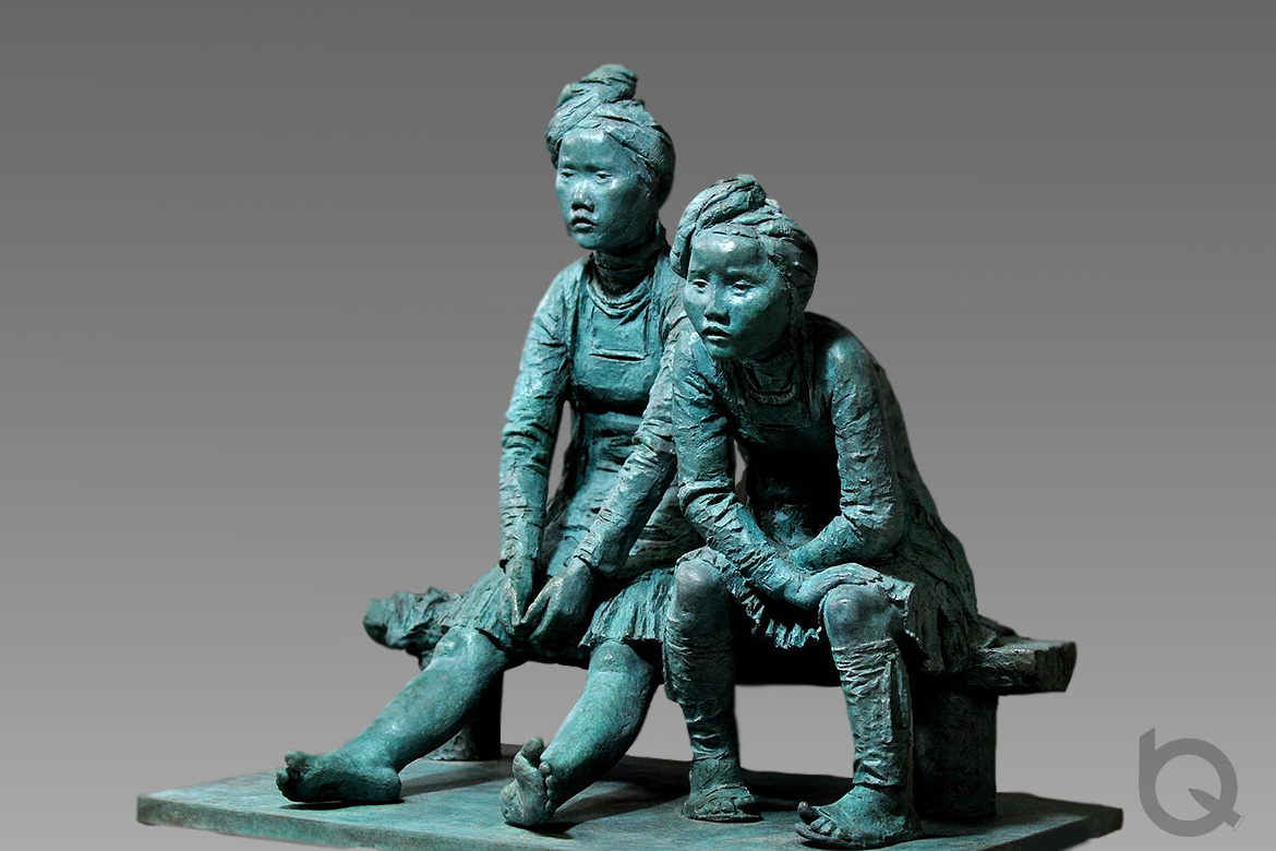 博仟雕塑企业的两个芭莎女子贵州雕塑