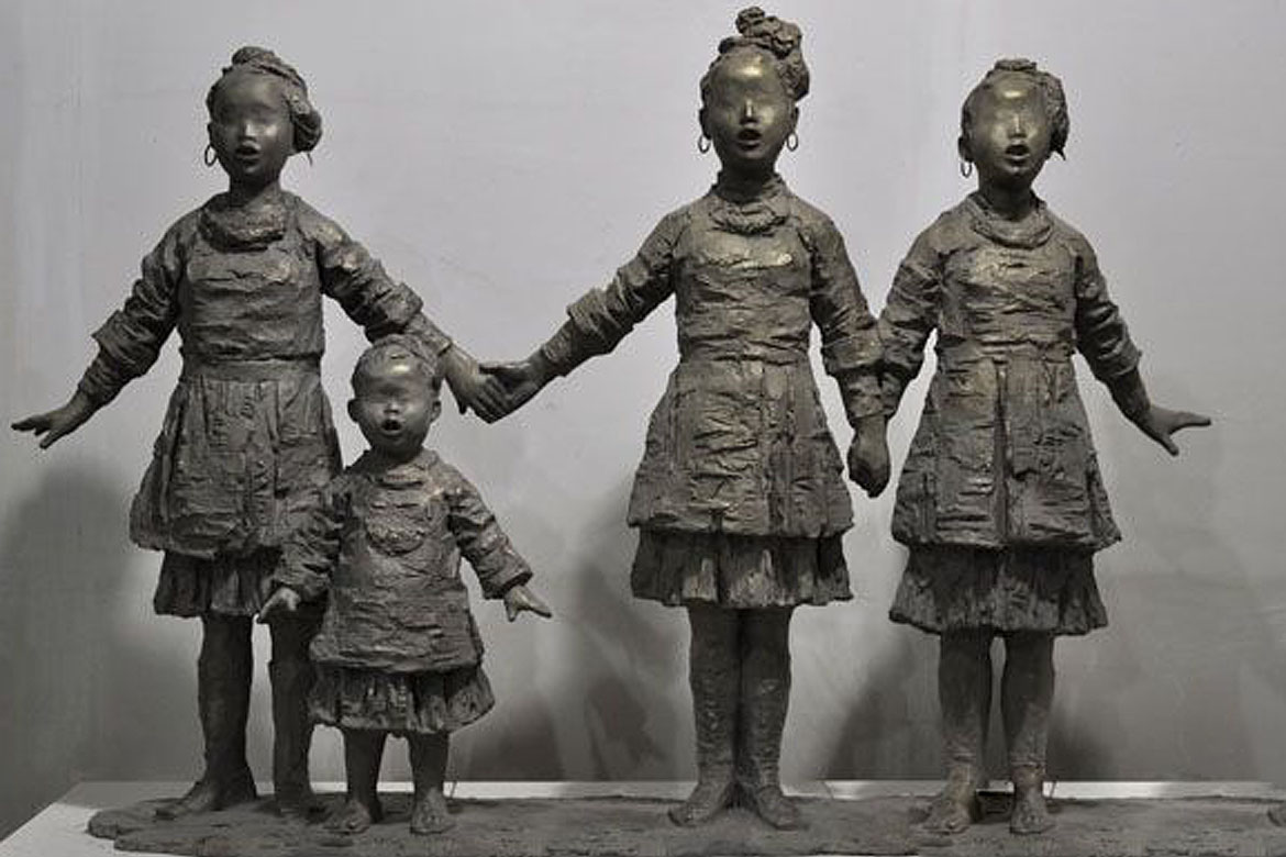 博仟雕塑企业的侗歌声声二艺术肖像雕塑