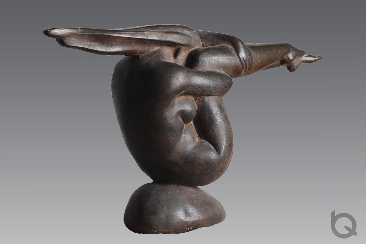 北海的风铸铜半抽象女人体雕塑