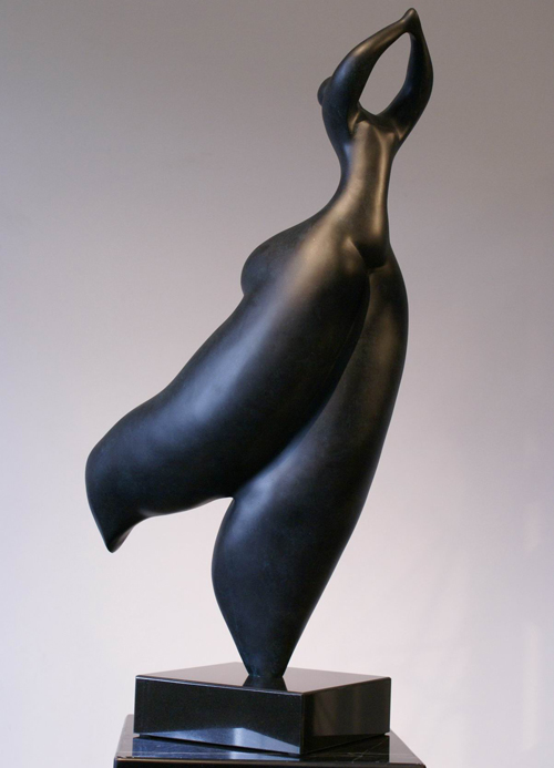 女人体玻璃钢仿铜效果的人物抽象雕塑作品