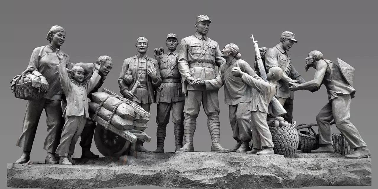 《军民鱼水情》纪念性军事雕塑