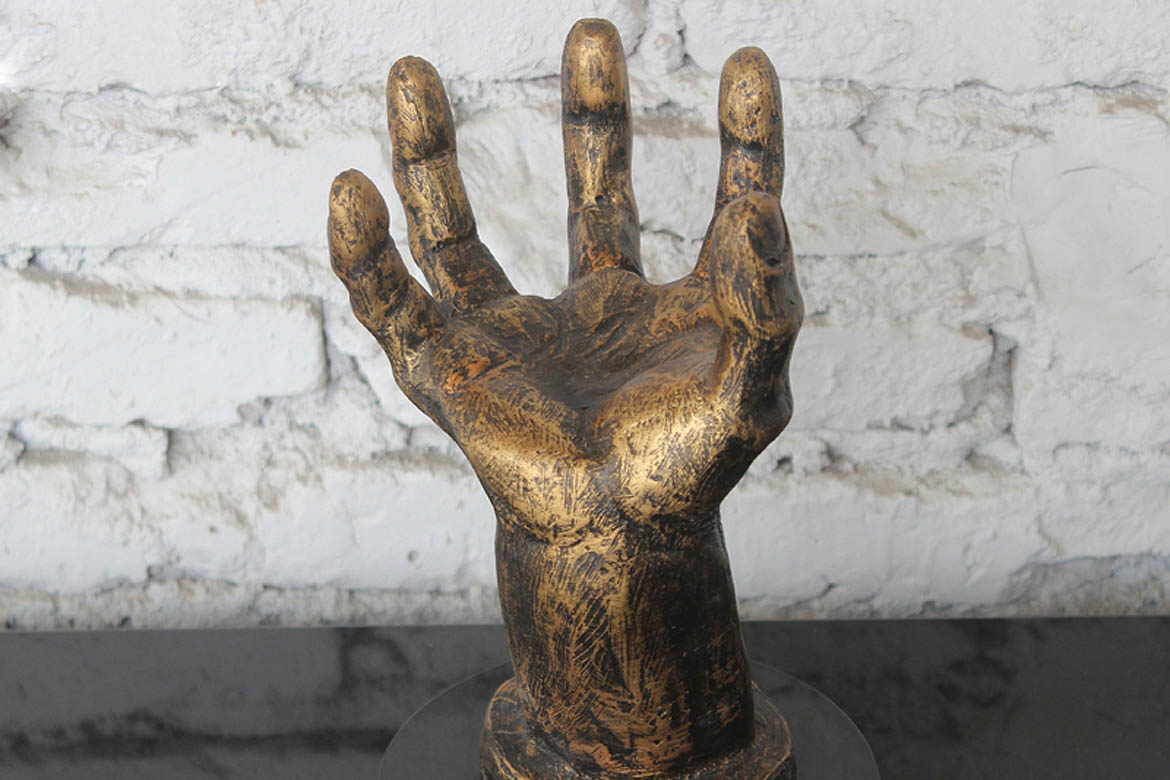 仿铜手掌树脂雕塑