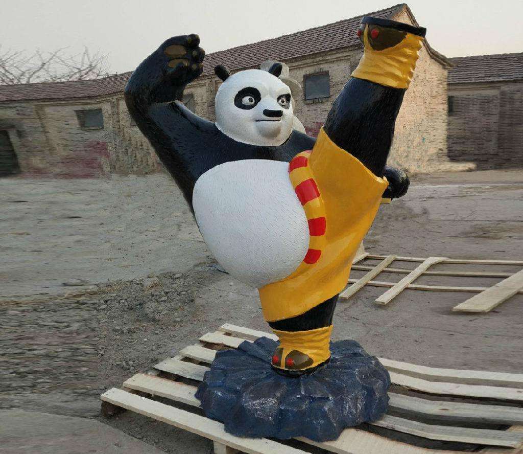 曲阳玻璃钢功夫熊猫雕塑