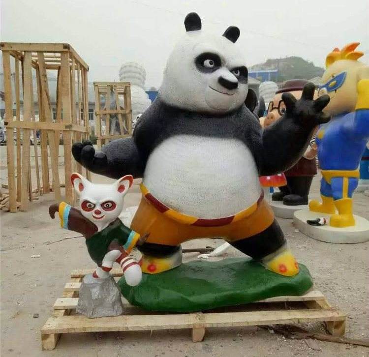 老鼠师傅雕塑和玻璃钢功夫熊猫雕塑