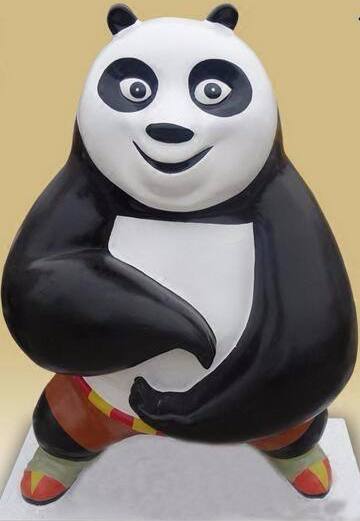 太极拳玻璃钢功夫熊猫雕塑