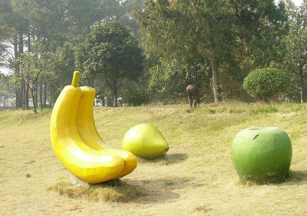 户外香蕉玻璃钢果蔬雕塑